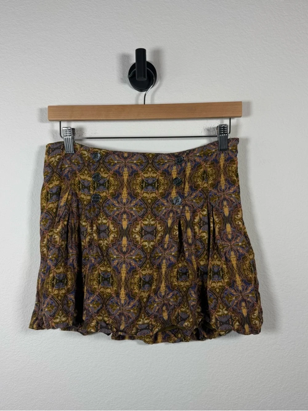 Free People Women’s Lovers Lane Lined Pleated Mini Skirt Night Combo Sz 6